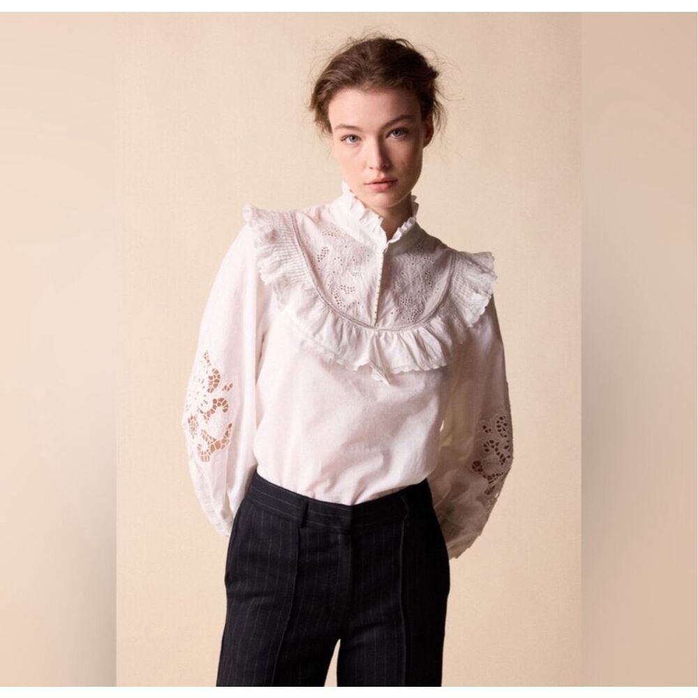 St. Roche 100% Organic Cotton Clair Top Milky White Size 6 - Picture 2 of 7